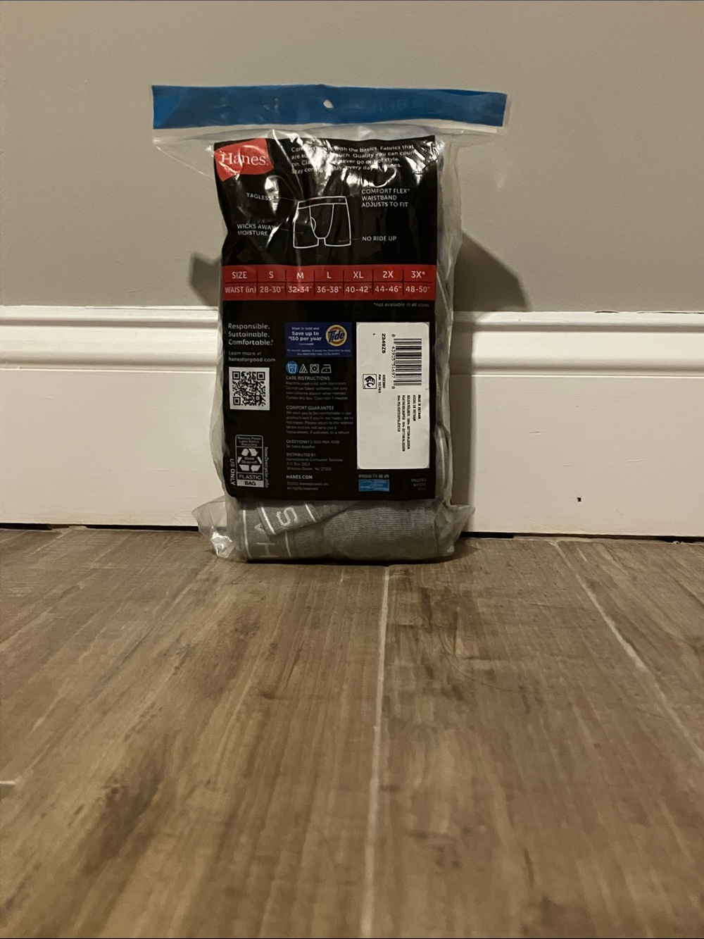 Hanes Men's 5-Pack Boxer Briefs - Black & Gray - Picture 2 of 3
